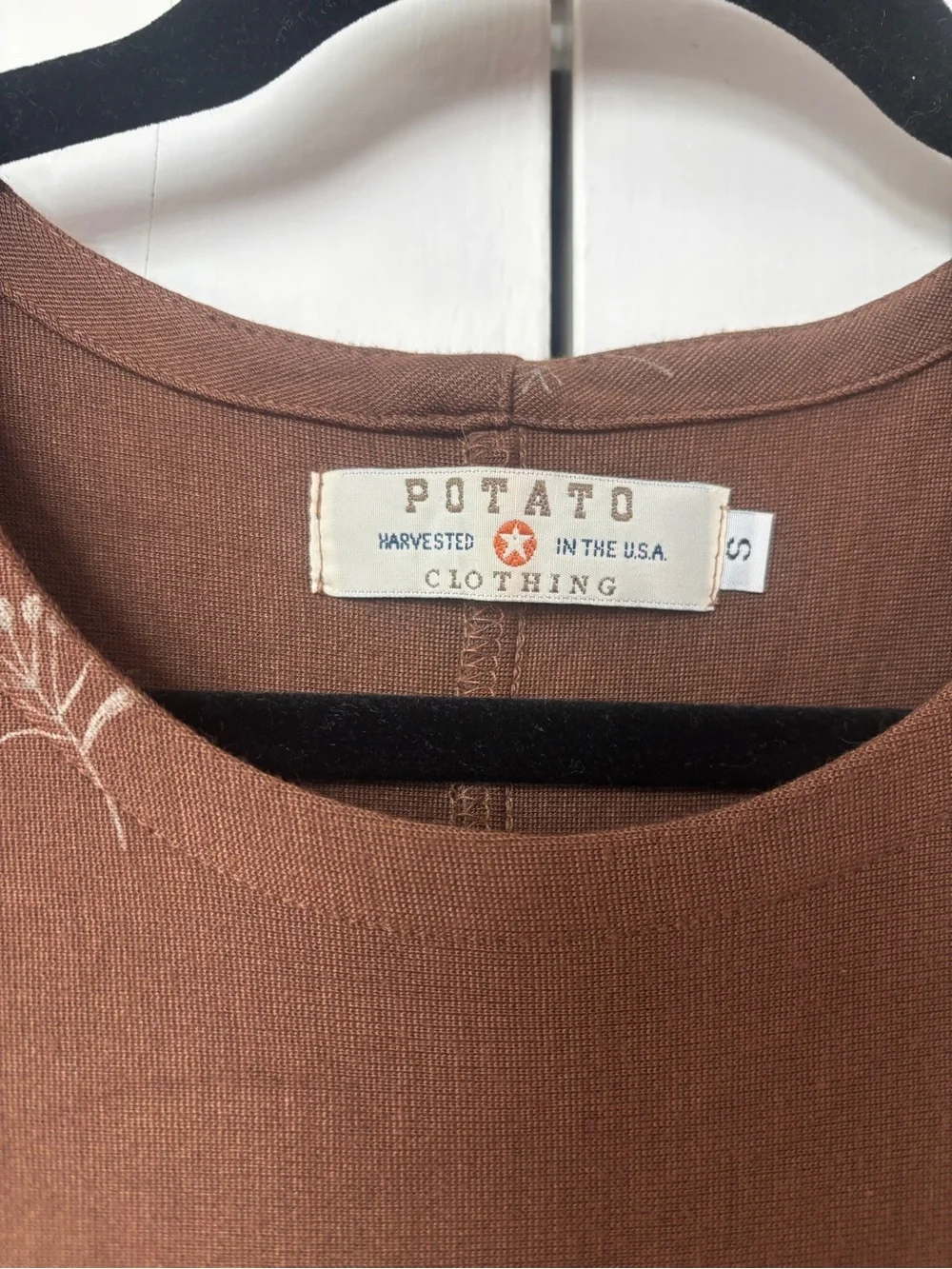 Vintage Potato Clothing Brown Maxi Dress Matchin Cardigan Cottagecore Size Small